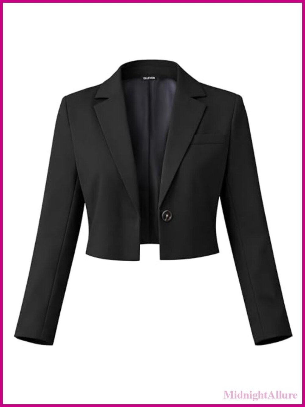 Women's Cropped Blazer Business Casual Jacket Long Sleeve Button Office Work